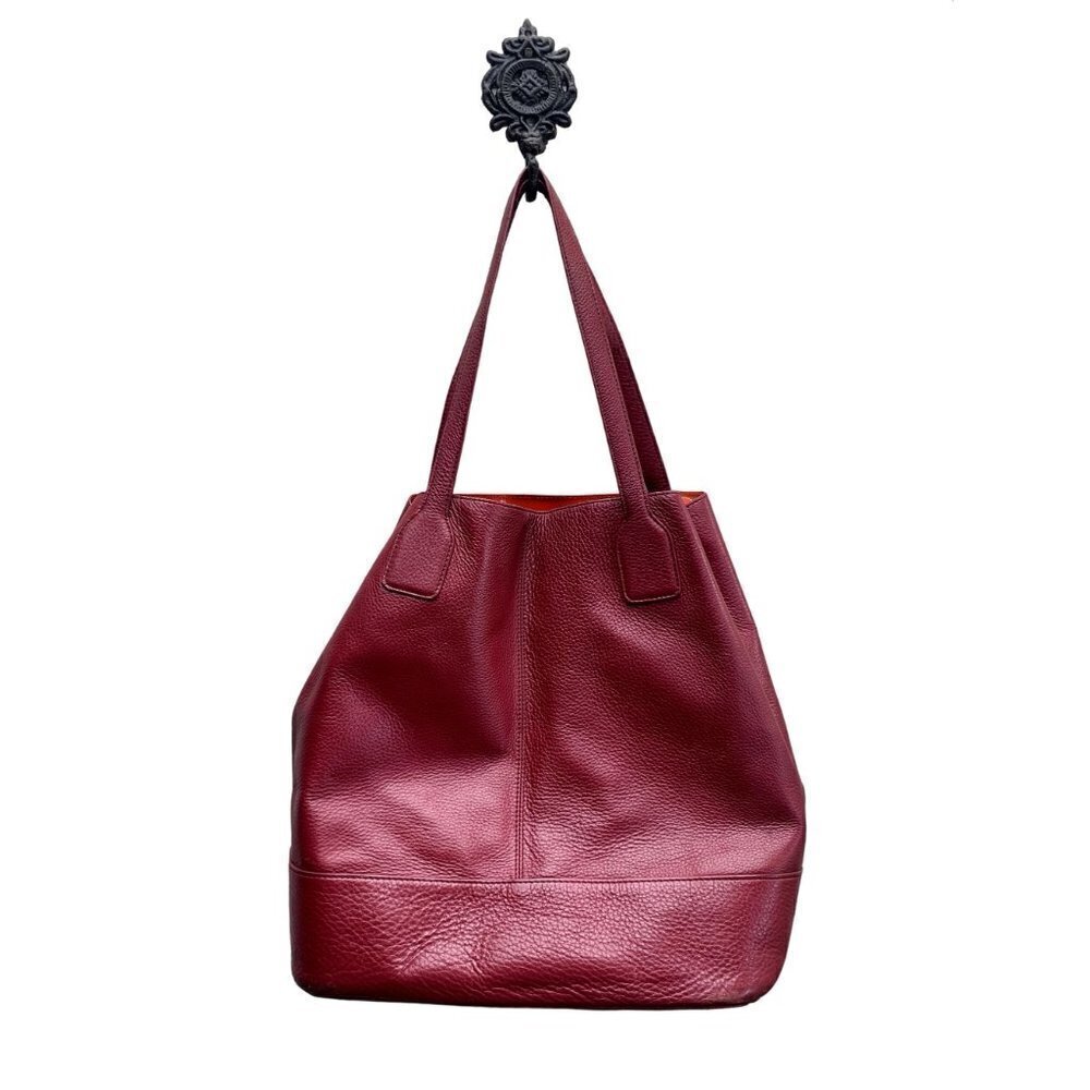 Tory Burch Michelle Extra Large Red Leather Tote - Picture 8 of 14